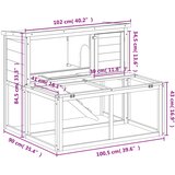  Kavez za zečeve boja kave 102x90x84,5 cm od masivne borovine | Eponuda.com