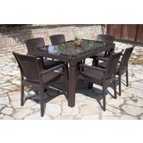  Bastenski set zeugma 6 stolice i sto 150x90 sa staklom braon | Eponuda.com