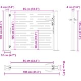 vidaXL Vrtna vrata Crna 105 x 100 cm Čelik s praškastim premazom | shoptok.hr
