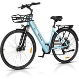VARUN Žensko mestno električno kolo C700-8, 27,5" nizka stopnica, 36V 250W senzor navora, modra, (5000007883) Cene