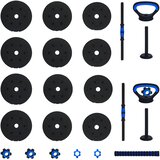  4-u-1 set bučica, brojčana i kettlebell 20 kg Crna i Plava | shoptok.hr