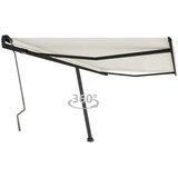 vidaXL prostostoječa ročno zložljiva tenda 400x350 cm krem | Shoptok.si
