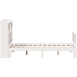 vidaXL Knjižna postelja brez vzmetnice bela 135x190 cm trdna borovina | Shoptok.si