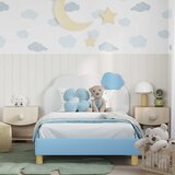  Krevet za djecu s uzglavljem s uzglavljem Plava 80 x 200 cm PU | shoptok.hr