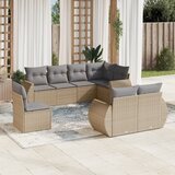Maison Chic Seti vrtnega pohištva - Vrtna garnitura - Vrtni pohištvo set 8-delna z blazinami bež poli ratan, (21800240) | Shoptok.si