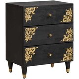 vidaXL Noćni ormar s ladicama Crna 50 x 33 x 62 cm Čvrsto drvo manga Cijene