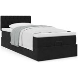vidaXL Otomanski posteljni okvir z vzmetnico črn 100x200 cm žamet | Shoptok.si
