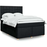  Krevet s oprugama i madracem crni 140 x 190 cm od tkanine | shoptok.hr