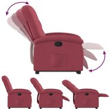  Naslonjač na podizanje od tkanine crvena boja vina | shoptok.hr