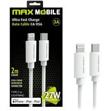 Max Mobile DATA KABEL I-PHONE LIGHTNING-TYPE C PD 3A, MFI Apple CA-056 2m bijeli | shoptok.hr