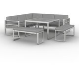 Bessagi Garden jedilna lounge garnitura aruba, krem, siva, 5-Delno | Shoptok.si