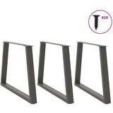  Noge jedilne mize V-oblika 3 kosi Antracit 100x(72-73,3) cm | Shoptok.si