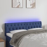 vidaXL LED posteljno vzglavje modro 160x7x78/88 cm blago Cene