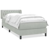 Box Spring krevet s madracem svijetlo sivi 80x220 cm samt | shoptok.hr