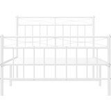  Metalni okvir kreveta uzglavlje i podnožje bijeli 100x200 cm | shoptok.hr