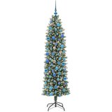 vidaXL Umetno vitko božično drevo med 300 LED Zelena in bela 180 cm | Shoptok.si