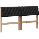 vidaXL Tapecirano vzglavje Črna 140 cm Masivno borovo les, (5000108828) | Shoptok.si