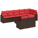vidaXL Kavčna garnitura z blazino 9 pcs Rjava poli ratan, (5000154878) Cene