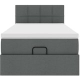 vidaXL Otomanski posteljni okvir z vzmetnico siv 80x200 cm blago | Shoptok.si