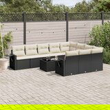 vidaXL 11-dijelni set vrtnih sofa od poliratana s jastucima crni | shoptok.hr