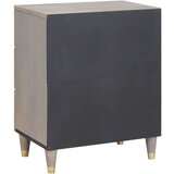 vidaXL Noćni ormar s ladicama Siva 50 x 33 x 62 cm masivno drvo manga | shoptok.hr
