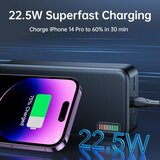 Joyroom Power Bank Dazzling Series (JR-QP196) - 2xUSB- Type-C- Micro-USB- LED za preverjanje baterije- 22.5W- 30000mAh - črna | Shoptok.si