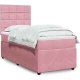 vidaXL Box spring krevet s madracem ružičasti 90x190 cm baršunasti | shoptok.hr