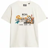 Superdry Majica 'Tokyo' kremna / voda / oranžna / črna