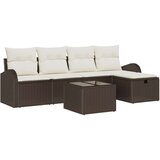  6-dijelni vrtni sofa set s jastučićima smeđi poli ratan sofa za 2 osobe s pohranom i jastučićima smeđi poli ratan | shoptok.hr