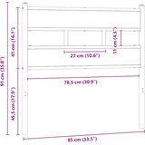  Zamjensko uzglavlje dimljena boja hrasta 80 cm željezo konstruirano drvo | Eponuda.ba