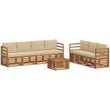 Setovi sofa s jastukom 8 pcs Prirodna i bež Čvrsto drvo akacije | shoptok.hr