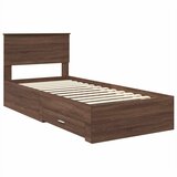  Krevetna konstrukcija Smeđi hrast i srebrna 75 x 190 cm | shoptok.hr