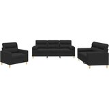  3-dijelni set sofa s jastucima crni od mikrovlakana | shoptok.hr