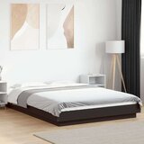vidaXL Okvir za krevet s LED svjetlima crni 120 x 190 cm drveni | shoptok.hr