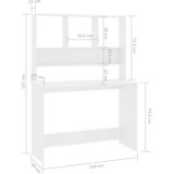  Radni stol s policama visoki sjaj bijeli 110x45x157 cm iverica | shoptok.hr