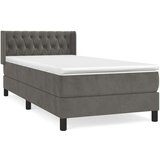 Box spring postelja z vzmetnico temno siva 90x200 cm žamet, (20723579) | Shoptok.si