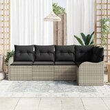  Sjedeća garnitura za vrt 5 pcs Svjetlosiva Poli ratan | shoptok.hr
