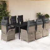 vidaXL 9-dijelni vrtni blagovaonski set sivi od poliratana | shoptok.hr