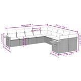  10-dijelni set vrtnih sofa od poliratana s jastucima sivi | shoptok.hr
