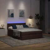  Otomanski okvir kreveta s madraca tamnosmeđi 140x200cm tkanine | shoptok.hr