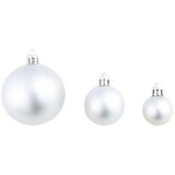  Set božićnih kuglica 100 komada 3/4/6 cm srebrni | shoptok.hr