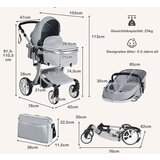  Dječja kolica, kolica 2 u 1 - svijetlosiva | shoptok.hr