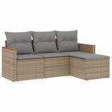  4-dijelni set vrtnih sofa s jastucima bež od poliratana | shoptok.hr