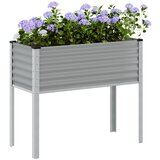 Maison Chic Vrtna greda - cvetlična korita - Cvetlični Lonec siva 100x41x90 cm jeklo, (21790538) | Shoptok.si