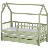  Drveni dječji krevet Papi s dodatnim krevetom i ladicom - olive - 160x80 cm - Bez madraca | shoptok.hr