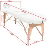  Zložljiva masažna miza debelina 4 cm z 2 blazinama ovalna bela | Shoptok.si
