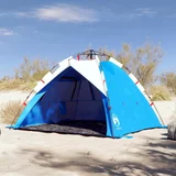 Šator Šotor za plažo za 3 osebe moder za hitro postavitev vodoodporen