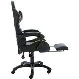 vidaXL Racing stol z oporo za noge črno in kamuflažno umetno usnje | Shoptok.si