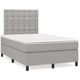 vidaXL Boxspring postelja z vzmetnico svetlo siva 120x190 cm blago