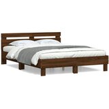  Okvir za krevet s uzglavljem smeđa boja hrasta 140x190cm drveni | Eponuda.ba